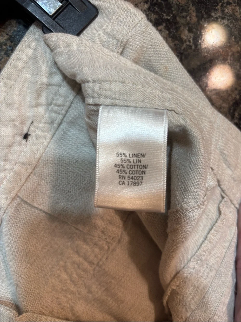 Banana Republic Women's Light Beige Wide-Leg Linen Pants